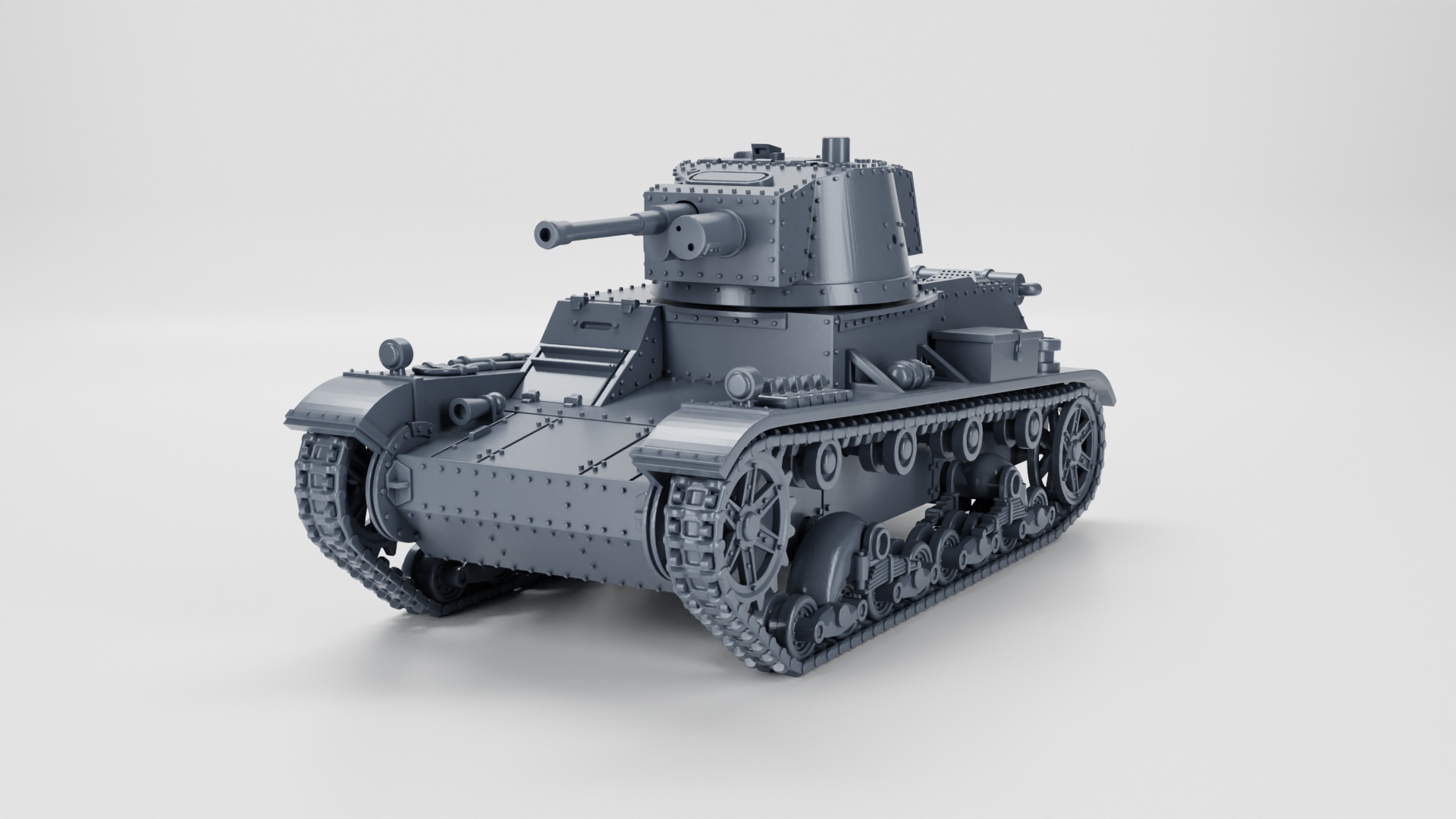 Light Tank 7TP jw (single turret) - Polish Army - 28mm Scale -  wargame3d