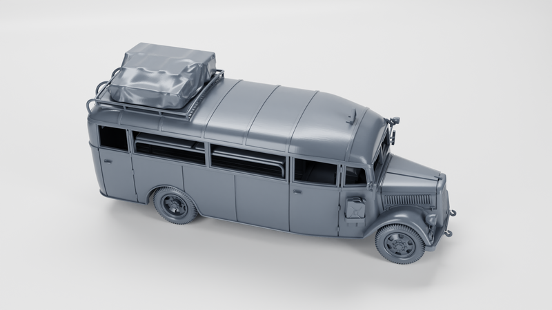 Opel Blitz Ambulance Bus (3.6S Omnibus) - Germany - Bolt Action - wargame3d - 28mm Scale