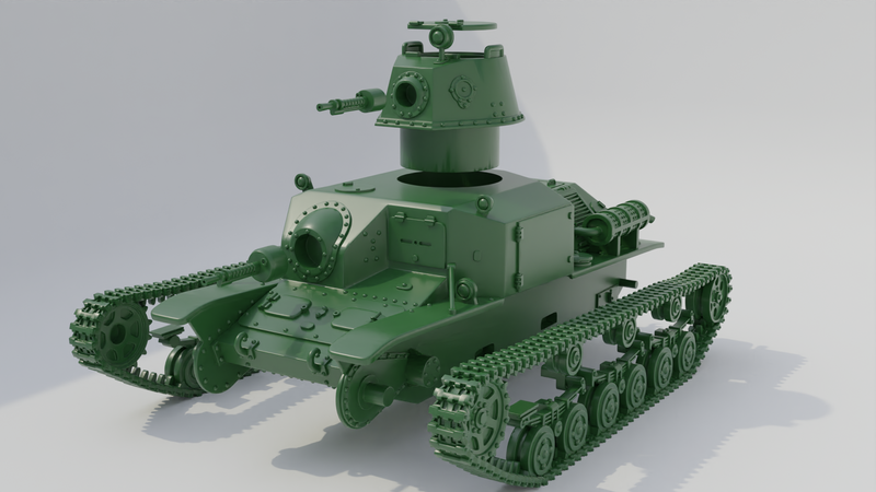 Tankette Type 92 Jyu-Sokosha (early) - Japanese Army - 28mm Scale - Bolt Action - wargame3d