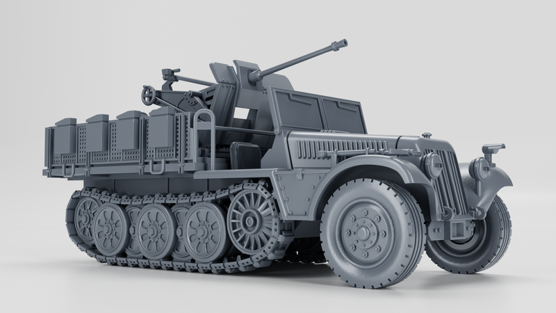 Sd.Kfz.10-4 - 2cm Flak 30 - German Army - 28mm Scale - Bolt Action - wargame3d