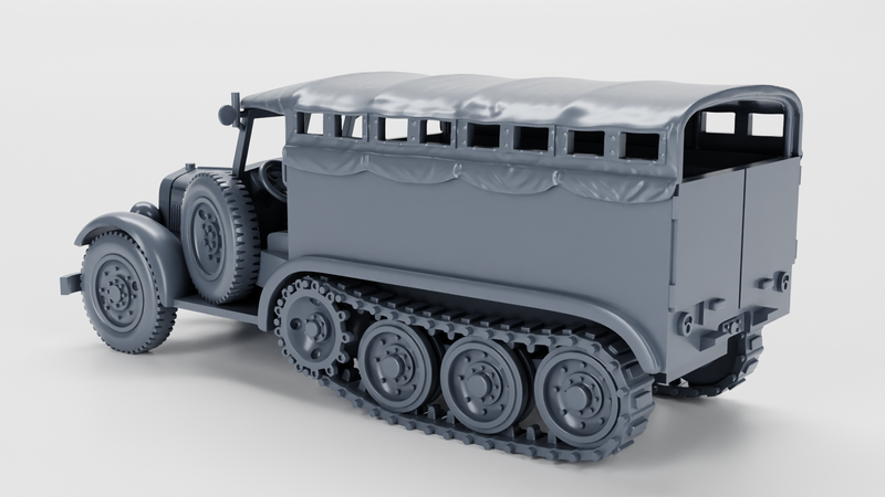 Half-Track Supply Truck - wz.39 PZInż 222 - Polish Army - 28mm Scale - Bolt Action - wargame3d