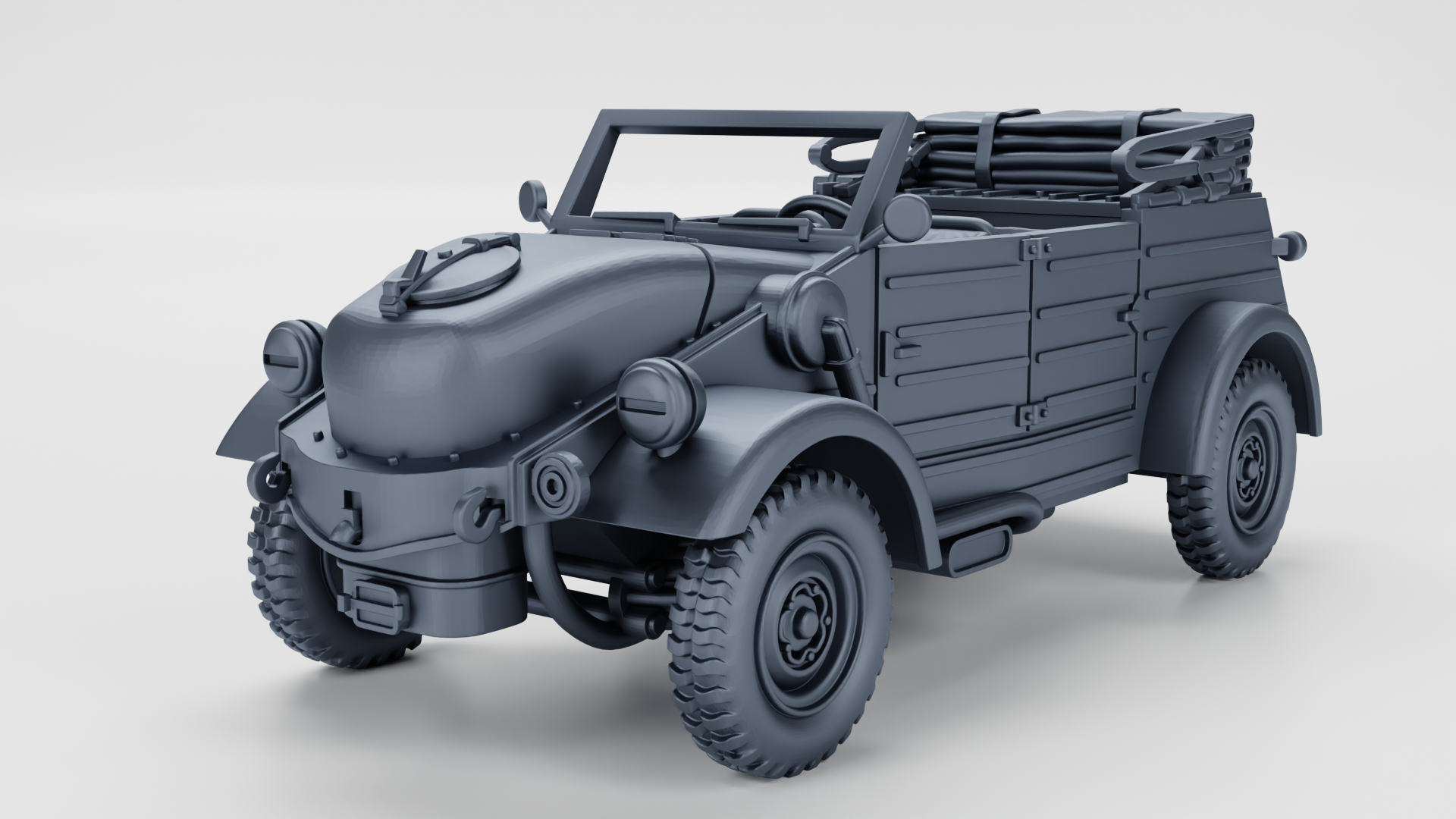 VW Kubelwagen Typ 239 Holzgas (Gas-Generator) (Germany) - WWII - German Army -  wargame3d- 28mm Scale