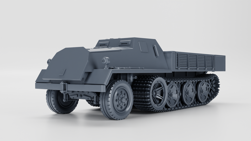 Schwerer Wehrmacht Schlepper with armored cabin - WWII - German Army - Bolt Action - wargame3d - 28mm Scale