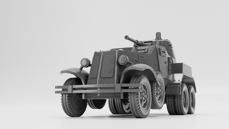 BA-10 Armored Car - Russian Army - Bolt Action - wargame3d- 28mm Scale