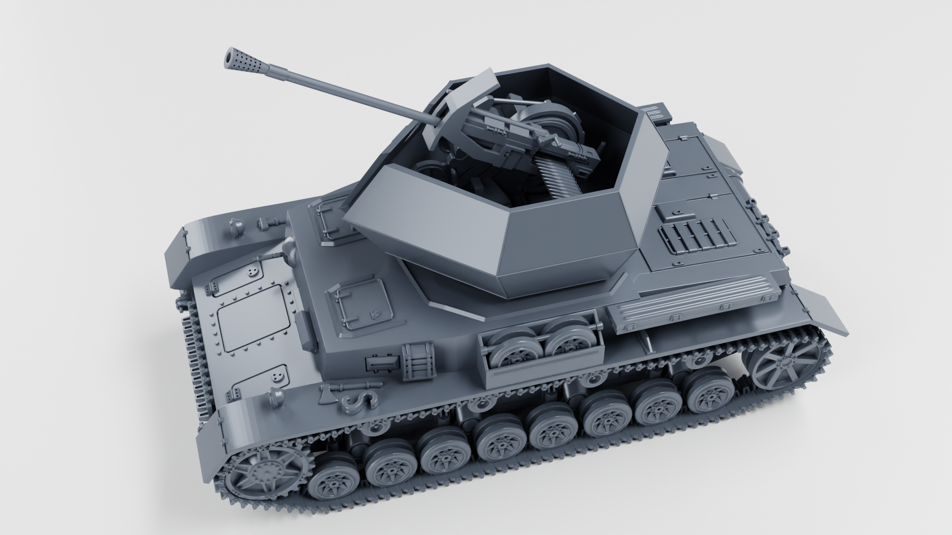 Flakpanzer IV “Ostwind” (3.7cm Flak 43) - WWII - German Army -  wargame3d- 28mm Scale