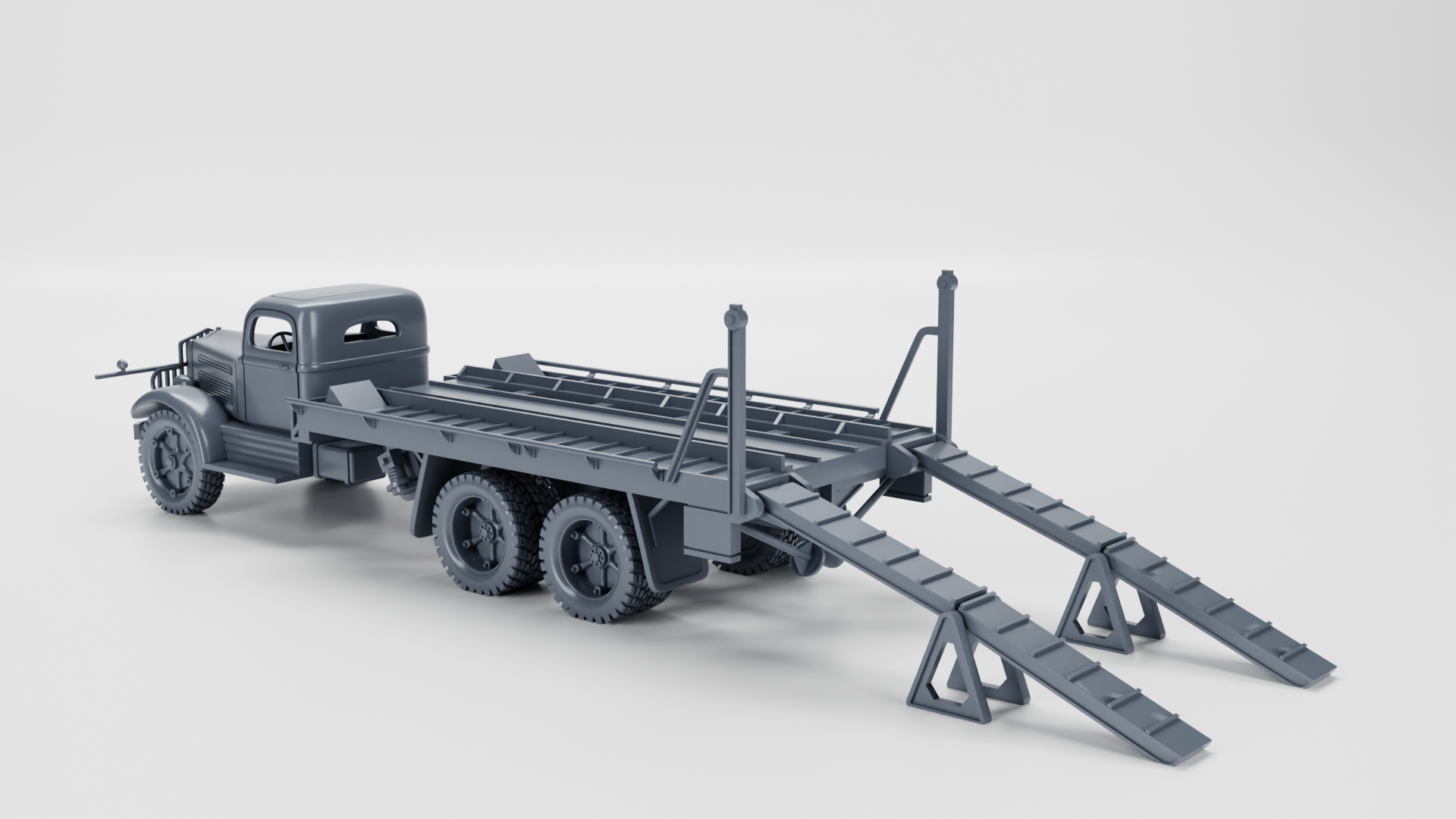 White 920 Tank Transporter (18-Ton, 6x4)(US) -  Heavy Transporter - WW2 - US Army - 28mm Scale - Tank - Miniature - wargame3d