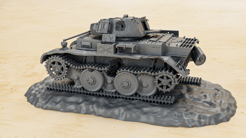 Destroyed - Panzer II Ausf.L «Luchs»- Hadrian- 1 Markers - 40mm Marker - Bolt Action - wargame3d