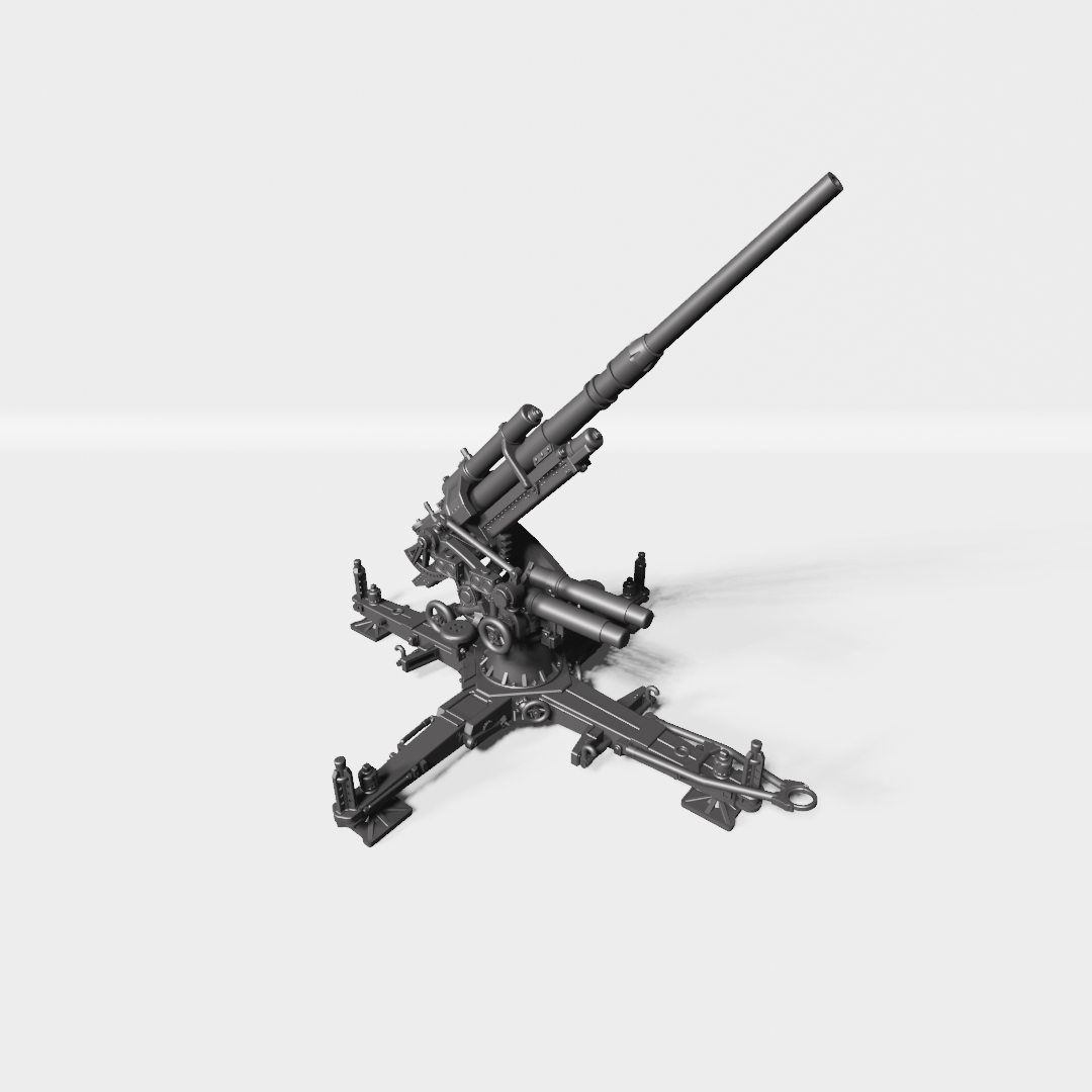 AA gun 8.8cm FlaK 37 - WWII - German Army -  wargame3d- 28mm Scale