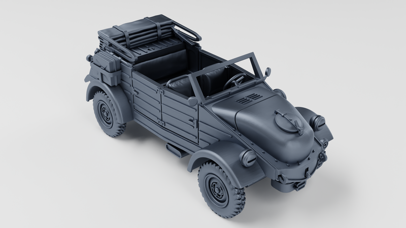 VW Kubelwagen Typ 239 Holzgas (Gas-Generator) (Germany) - WWII - German Army -  wargame3d- 28mm Scale