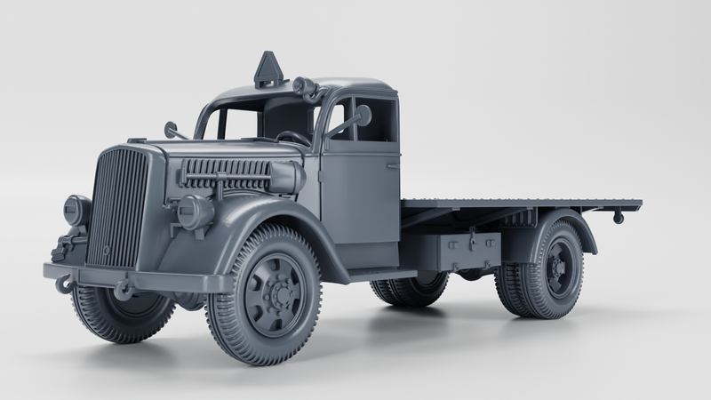 Opel Blitz 3 Tons S, model 1936 (standard+flatbed) + Panzernest - Germany - Bolt Action - wargame3d - 28mm Scale