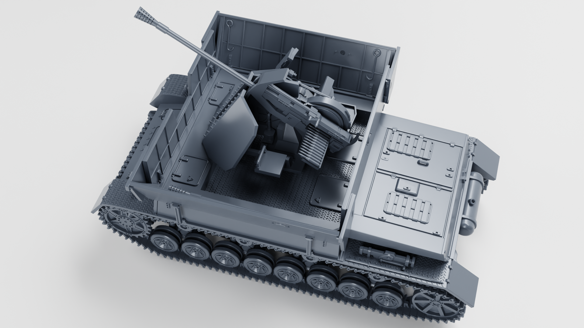 Flakpanzer IV (3.7 cm Flak 43) Möbelwagen (Sd.Kfz.163_3) - WWII - German Army -  wargame3d- 28mm Scale