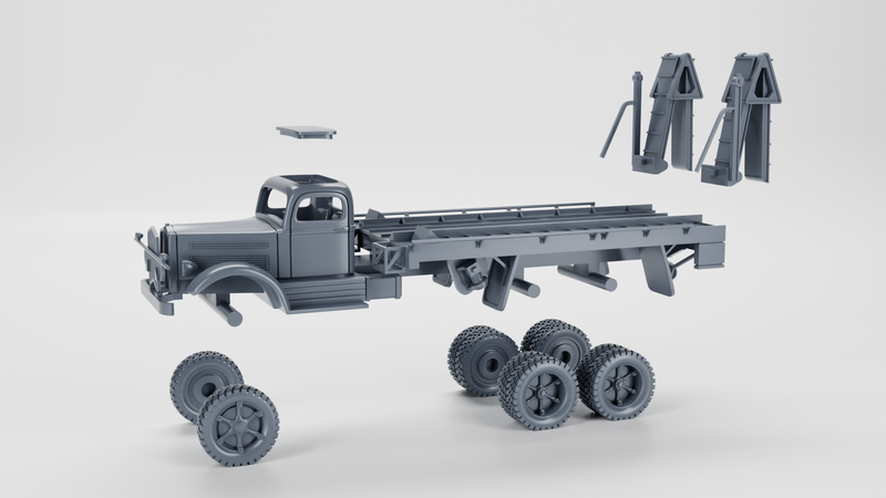 White 920 Tank Transporter (18-Ton, 6x4)(US) - HEAVY TRANSPORTERS+TRAILERS of WW2 - US Army - 28mm Scale - Tank - Miniature - wargame3d
