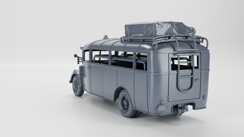 Opel Blitz Ambulance Bus (3.6S Omnibus) - Germany - Bolt Action - wargame3d - 28mm Scale