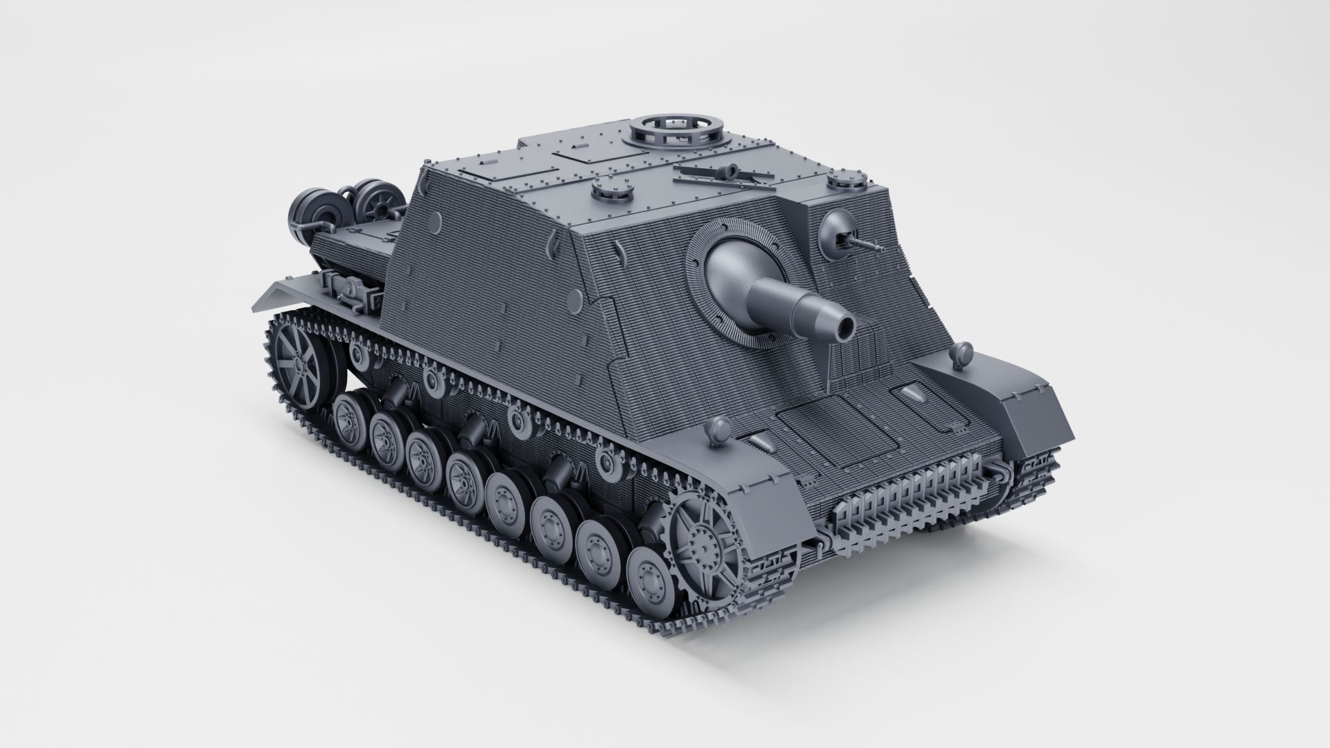 Sturmpanzer IV “Brummbar” (late) + Zimmerit - German Sturmpanzer - WWII - German Army -  wargame3d - 28mm Scale