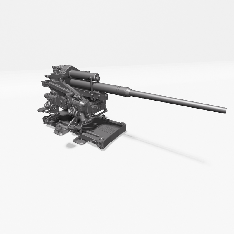 AA gun 12.8cm FlaK 40 - WWII - German Army -  wargame3d- 28mm Scale