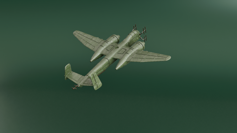 Heinkel He-219 Uhu (Eagle-Owl) - WWII Battle Planes - 1/200 Scale - wargame3d