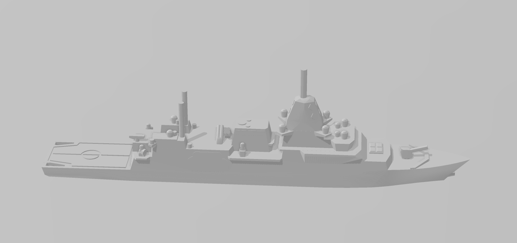 Type 26 Frigate Royal Navy Wargaming Miniature - Naval Tabletop Model By Ghukek