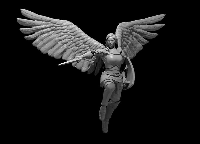 Aasimar Female Paladin Mini - DND - Pathfinder - Dungeons & Dragons - RPG - Tabletop - mz4250- Miniature-28mm-1"Scale