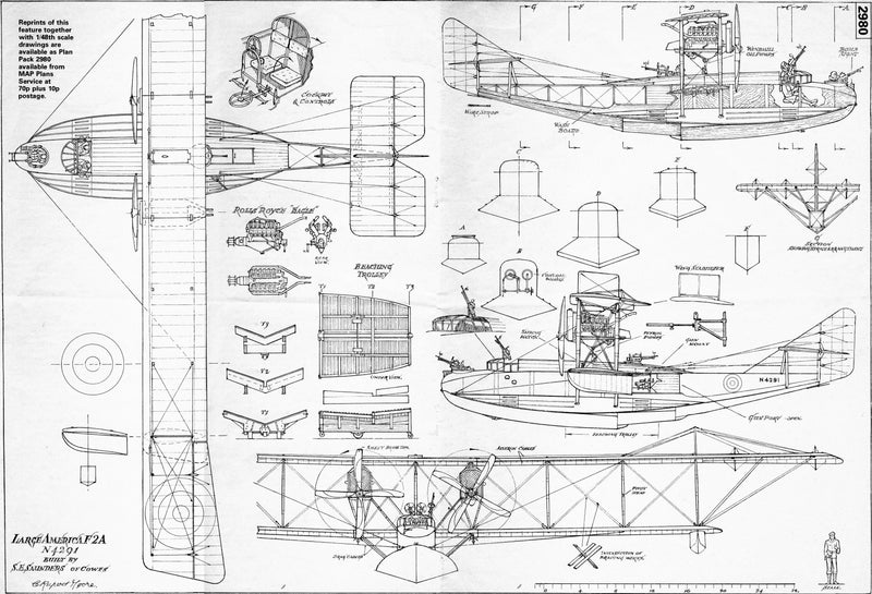 Felixstowe F.2A - WWI Seaplanes - 1/144 Scale - wargame3d