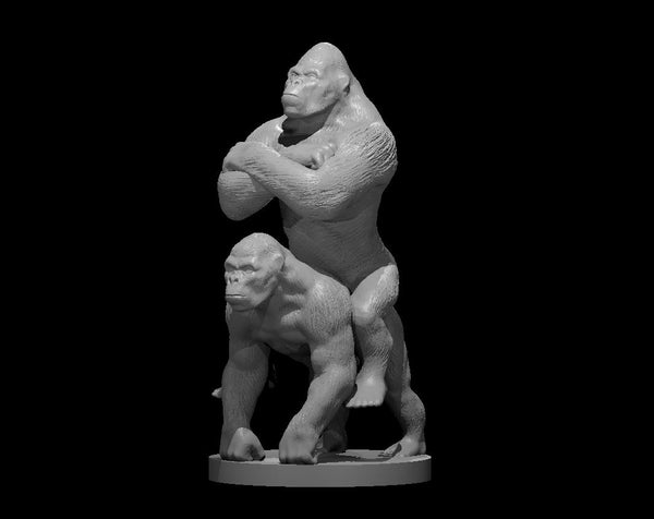 Ape Riding Ape Enjoying Life Mini - DND - Pathfinder - Dungeons & Dragons - RPG - Tabletop - mz4250- Miniature-28mm-1"Scale