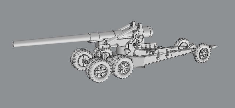 Howitzer 155mm Long Tom - US Army - Bolt Action - wargame3d- 28mm Scale