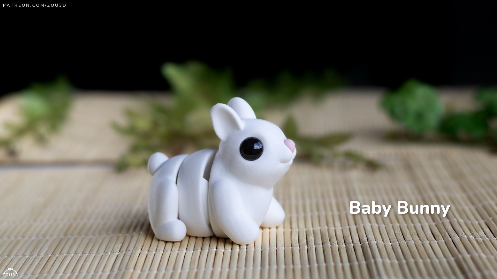 Baby Bunny - Articulated - Keychain - Desk Ornament - ZOU3D