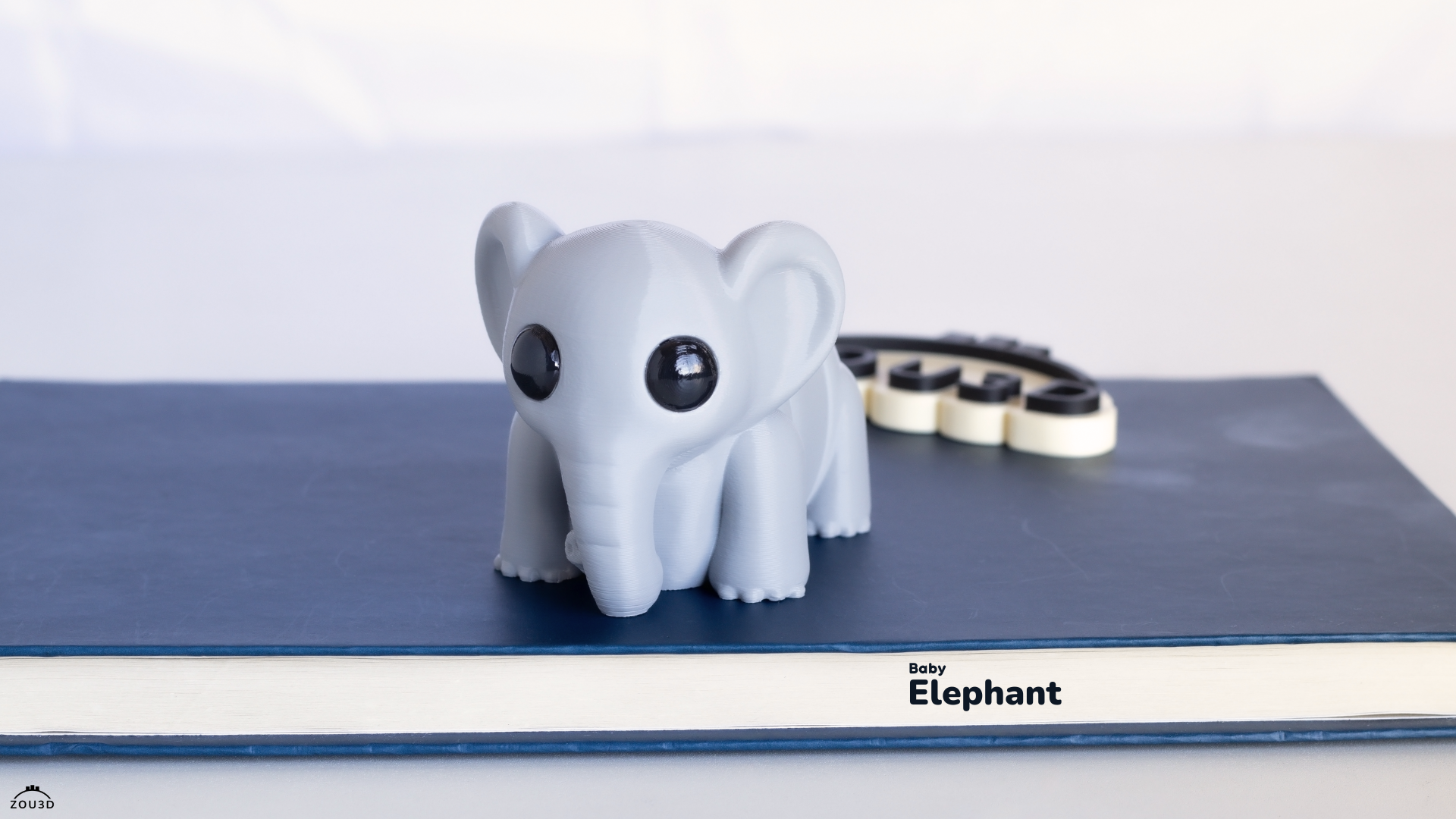 Baby Elephant - Articulated - Keychain - Desk Ornament - ZOU3D