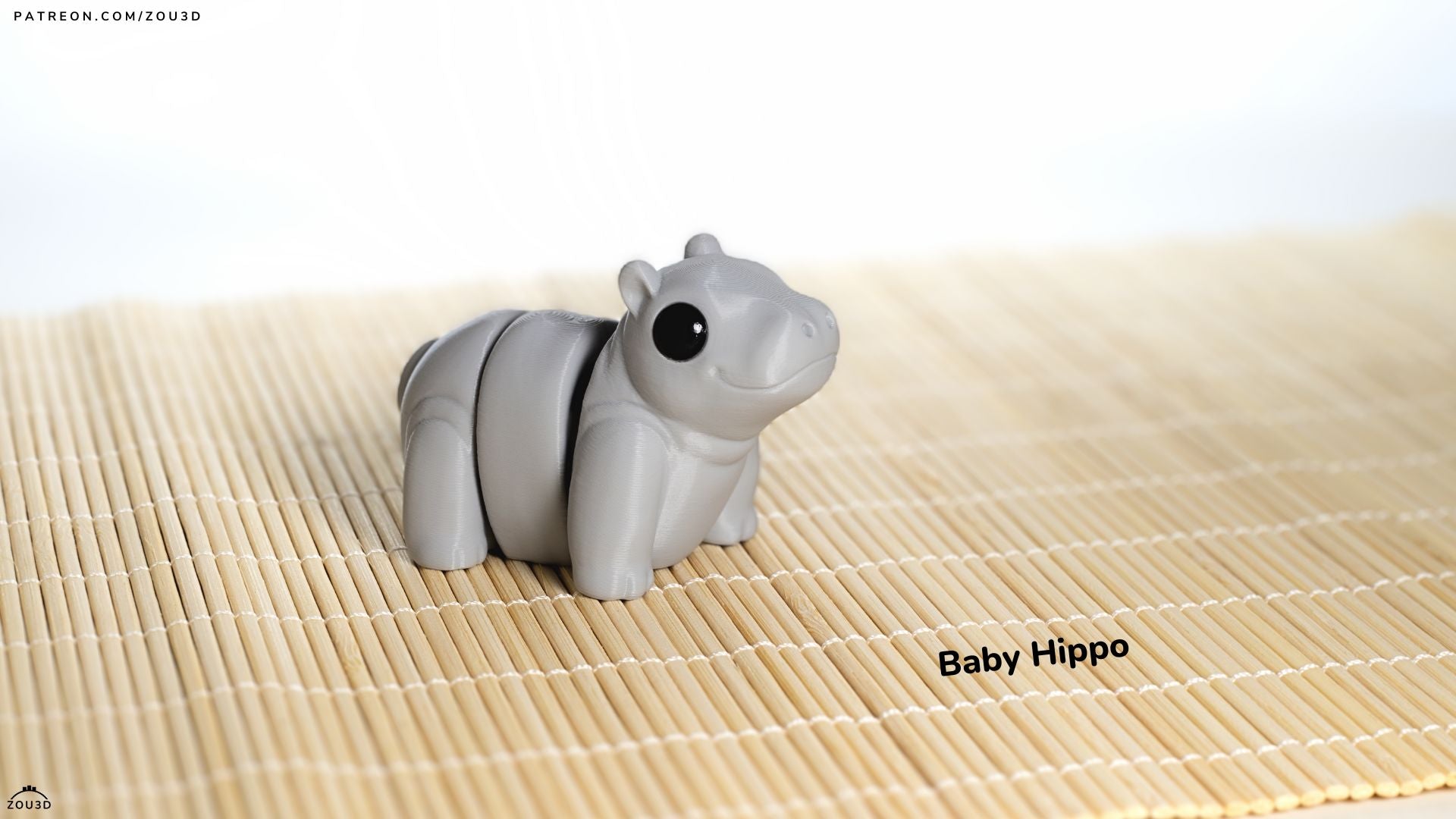Baby Hippo - Articulated - Keychain - Desk Ornament - ZOU3D