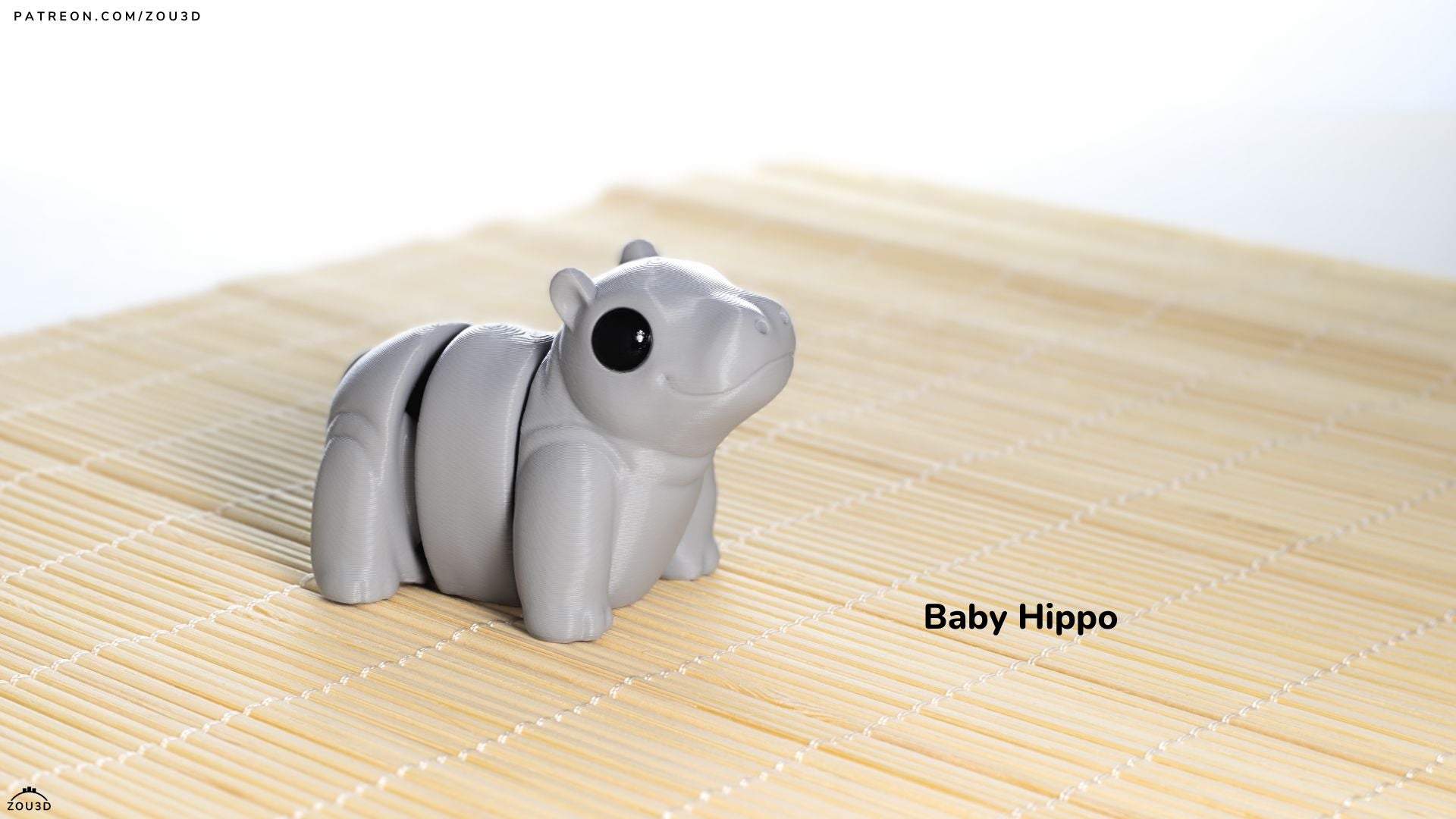 Baby Hippo - Articulated - Keychain - Desk Ornament - ZOU3D