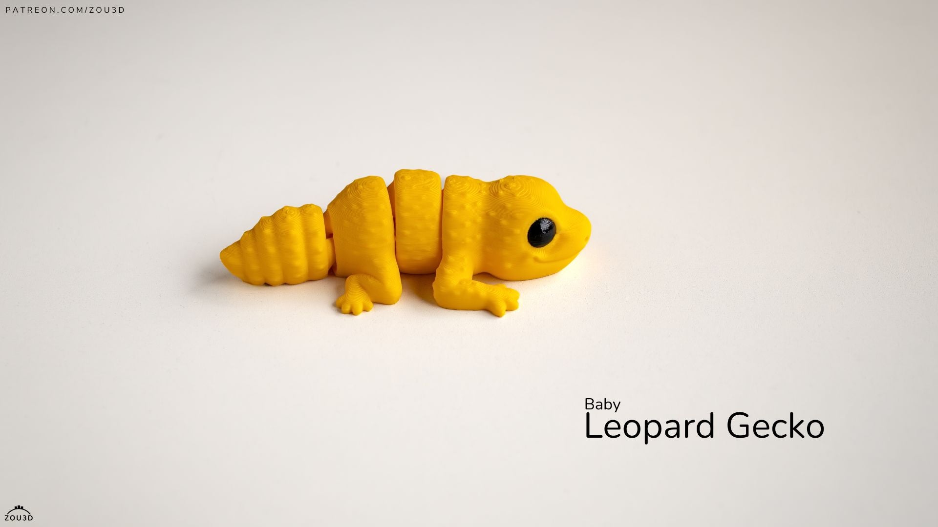 Baby Leopard Gecko - Articulated - Keychain - Desk Ornament - ZOU3D