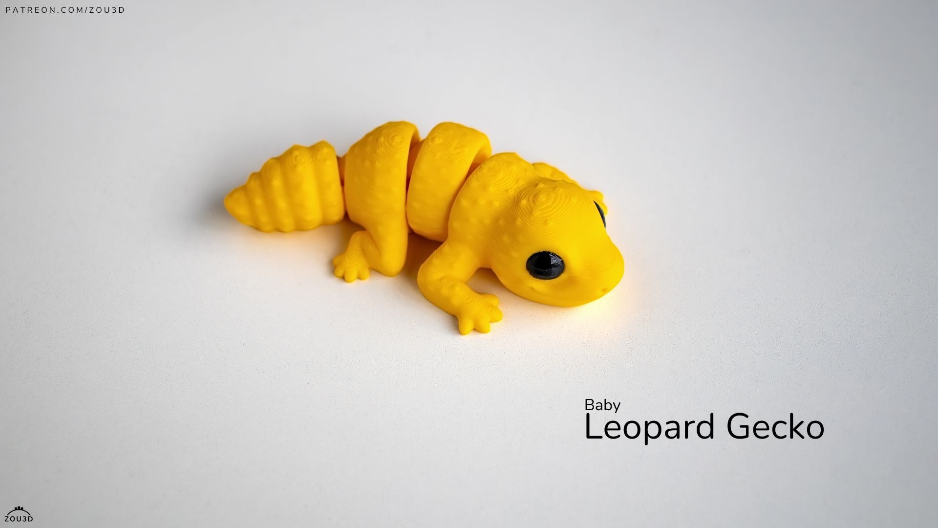 Baby Leopard Gecko - Articulated - Keychain - Desk Ornament - ZOU3D