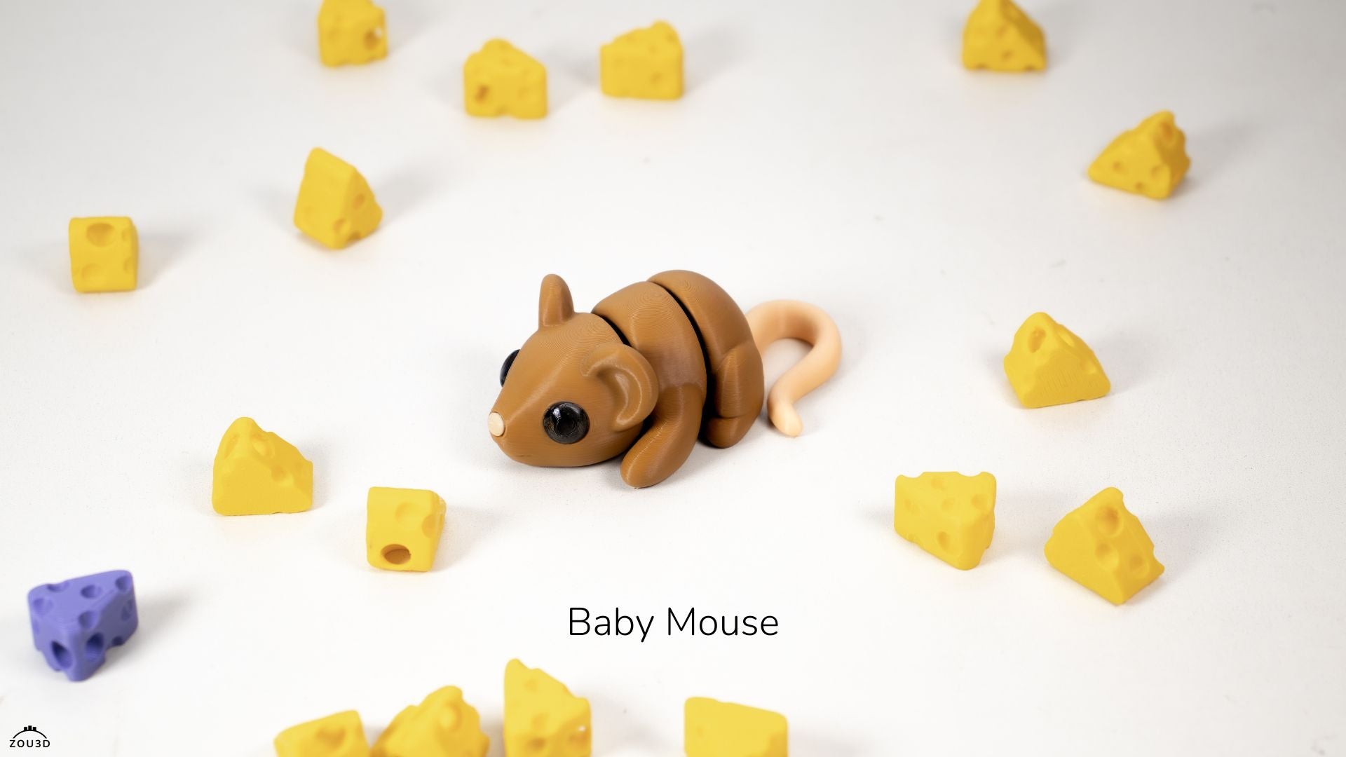 Baby Mouse - Articulated - Keychain - Desk Ornament - ZOU3D