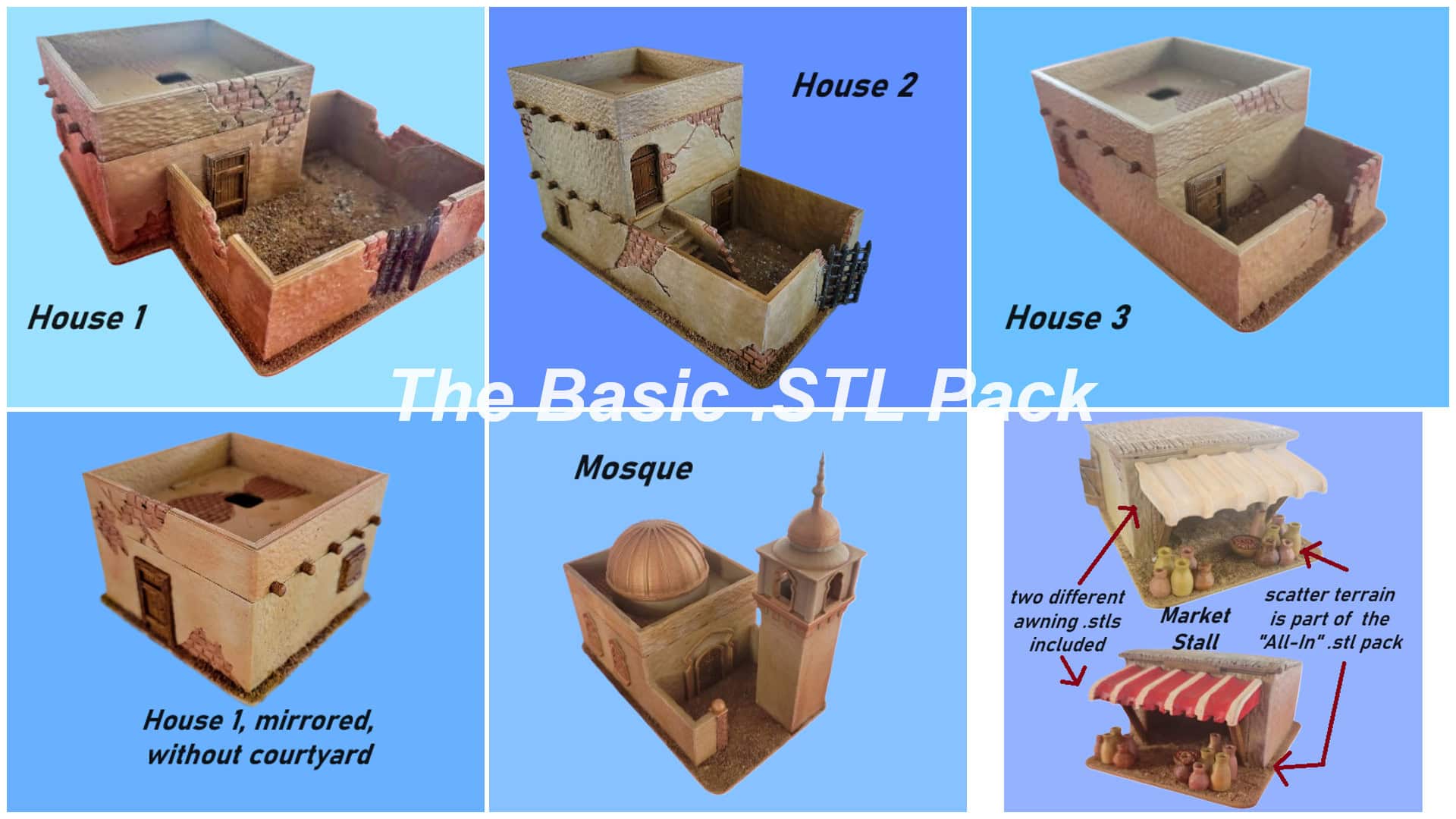 Basic Middle East Terrain - War Games And Dioramas -  28 mm - Bolt Action