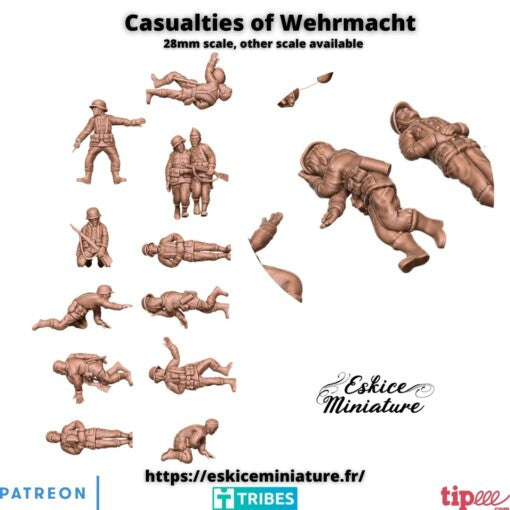 German Casualties – 28mm - German Army - 28mm -  Eskice Miniature
