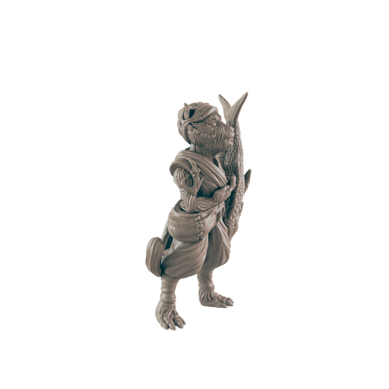 Catfolk Male Fisherman - Everyday Folk - Minis - EC3D - - Dungeons & Dragons - RPG - Tabletop - EC3D - Miniature