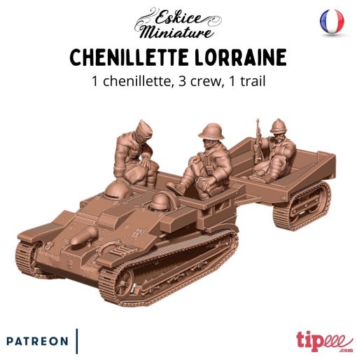 Chenillette Lorraine - French Army - 28mm -  Eskice Miniature