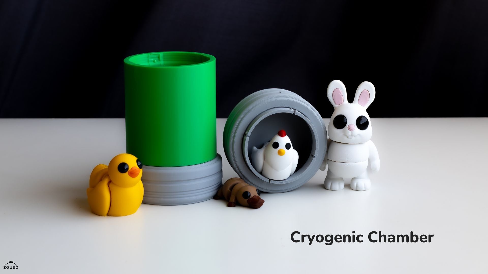 Cryo Chamber - Articulated - Keychain - Desk Ornament - ZOU3D