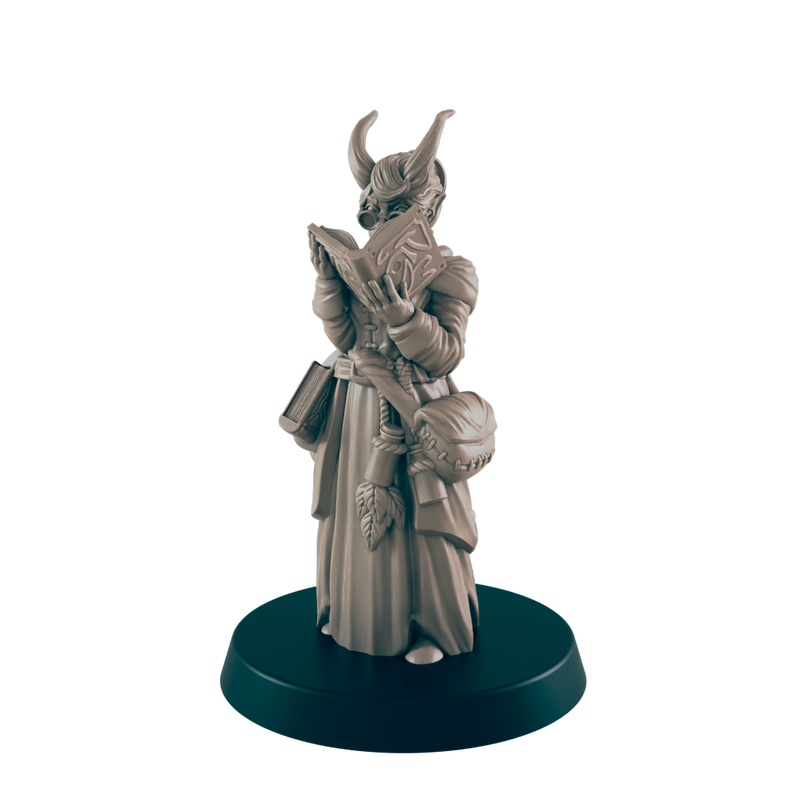 Demonkin Female Scholar - Everyday Folk - Minis - EC3D - - Dungeons & Dragons - RPG - Tabletop - EC3D - Miniature