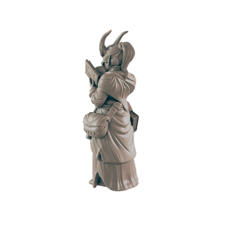 Demonkin Female Scholar - Everyday Folk - Minis - EC3D - - Dungeons & Dragons - RPG - Tabletop - EC3D - Miniature