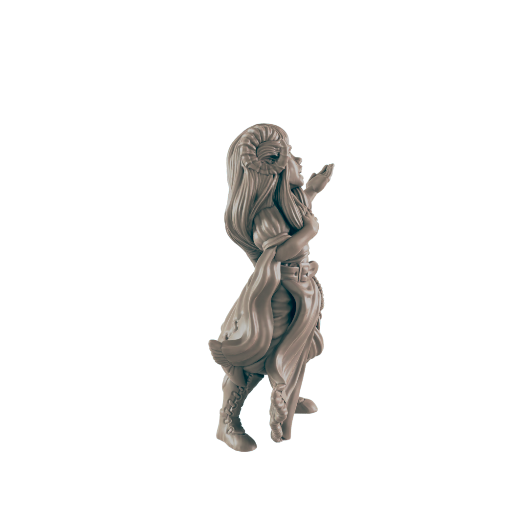 Demonkin Female Songstress - Everyday Folk - Minis - EC3D - - Dungeons & Dragons - RPG - Tabletop - EC3D - Miniature