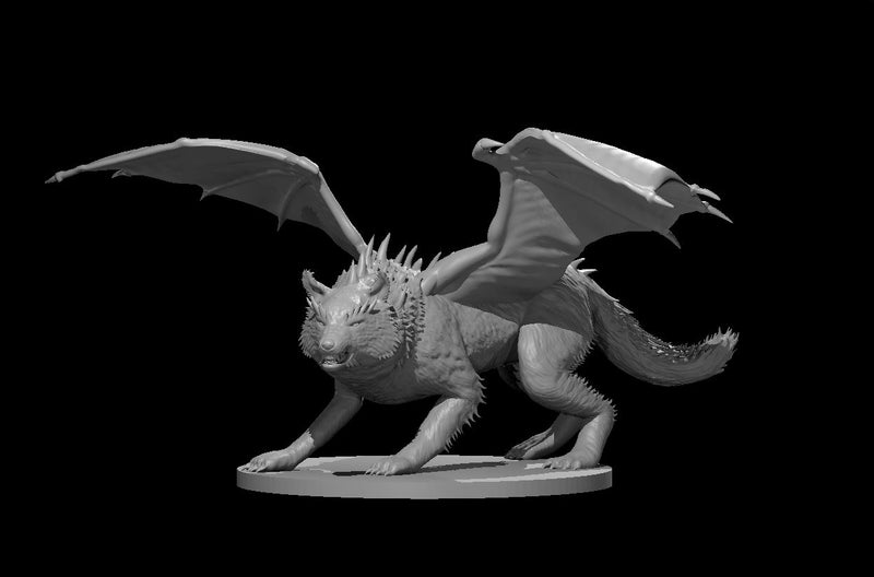 Draconic Wolf - DND - Pathfinder - Dungeons & Dragons - RPG - Tabletop - mz4250- Miniature-28mm-1"Scale