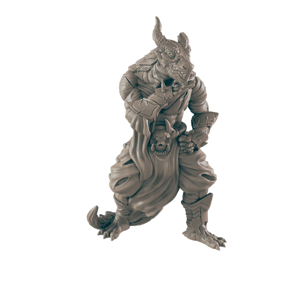 Monk Dragonkin Male - Everyday Heroes - Minis - EC3D - - Dungeons & Dragons - RPG - Tabletop - EC3D - Miniature
