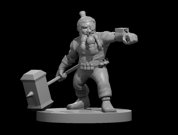 Dwarf Male Artificer - DND - Pathfinder - Dungeons & Dragons - RPG - Tabletop - mz4250- Miniature-28mm-1"Scale