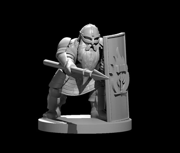 Dwarf Male Fighter 6 Sword and Shield - DND - Pathfinder - Dungeons & Dragons - RPG - Tabletop - mz4250- Miniature-28mm-1"Scale