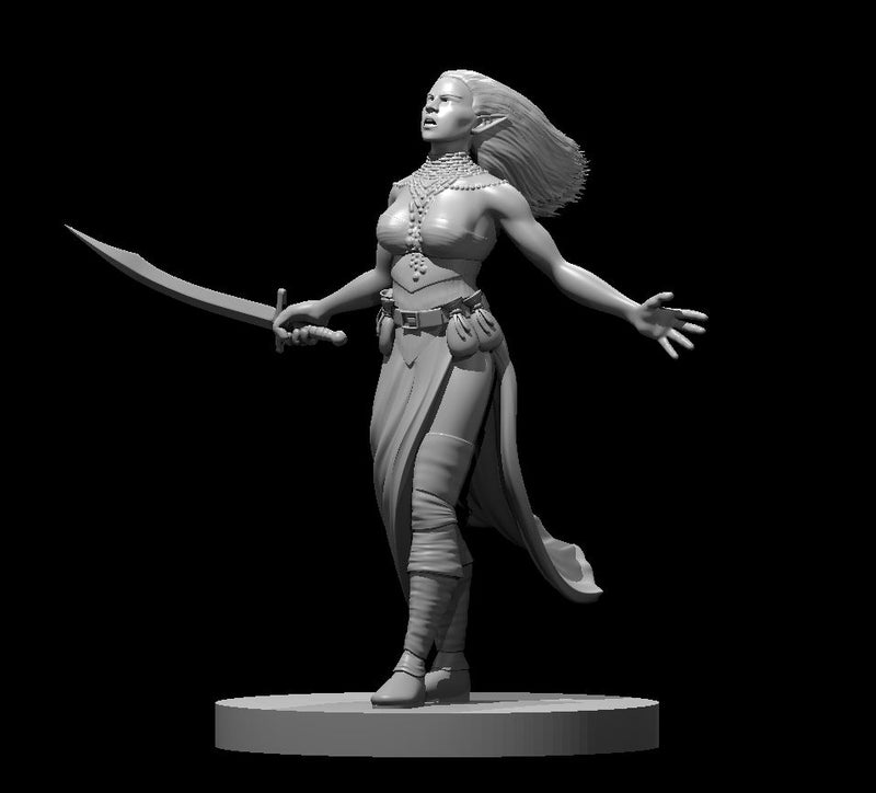 Elf Female Druid - DND - Pathfinder - Dungeons & Dragons - RPG - Tabletop - mz4250- Miniature-28mm-1"Scale