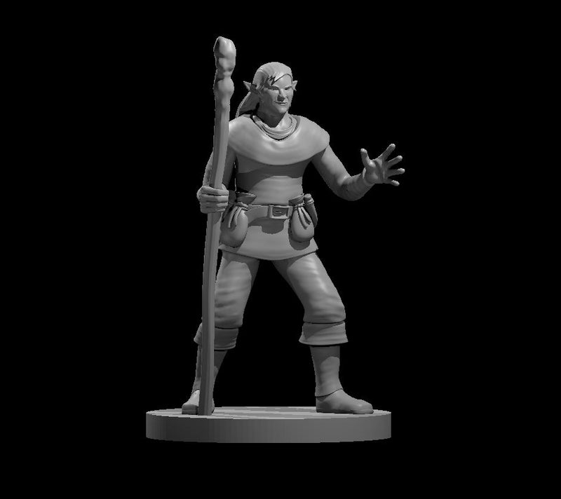 Elf Male Druid - DND - Pathfinder - Dungeons & Dragons - RPG - Tabletop - mz4250- Miniature-28mm-1"Scale