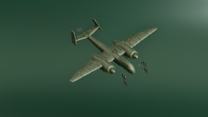 Heinkel He-219 Uhu (Eagle-Owl) - WWII Battle Planes - 1/200 Scale - wargame3d