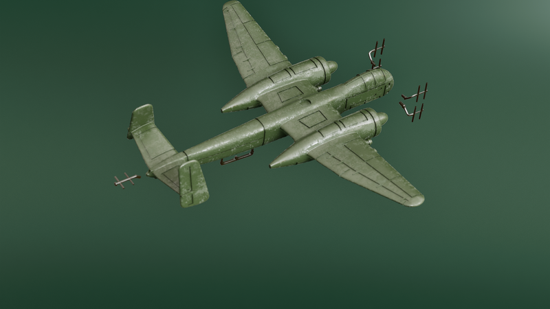 Heinkel He-219 Uhu (Eagle-Owl) - WWII Battle Planes - 1/200 Scale - wargame3d