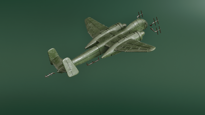 Heinkel He-219 Uhu (Eagle-Owl) - WWII Battle Planes - 1/200 Scale - wargame3d