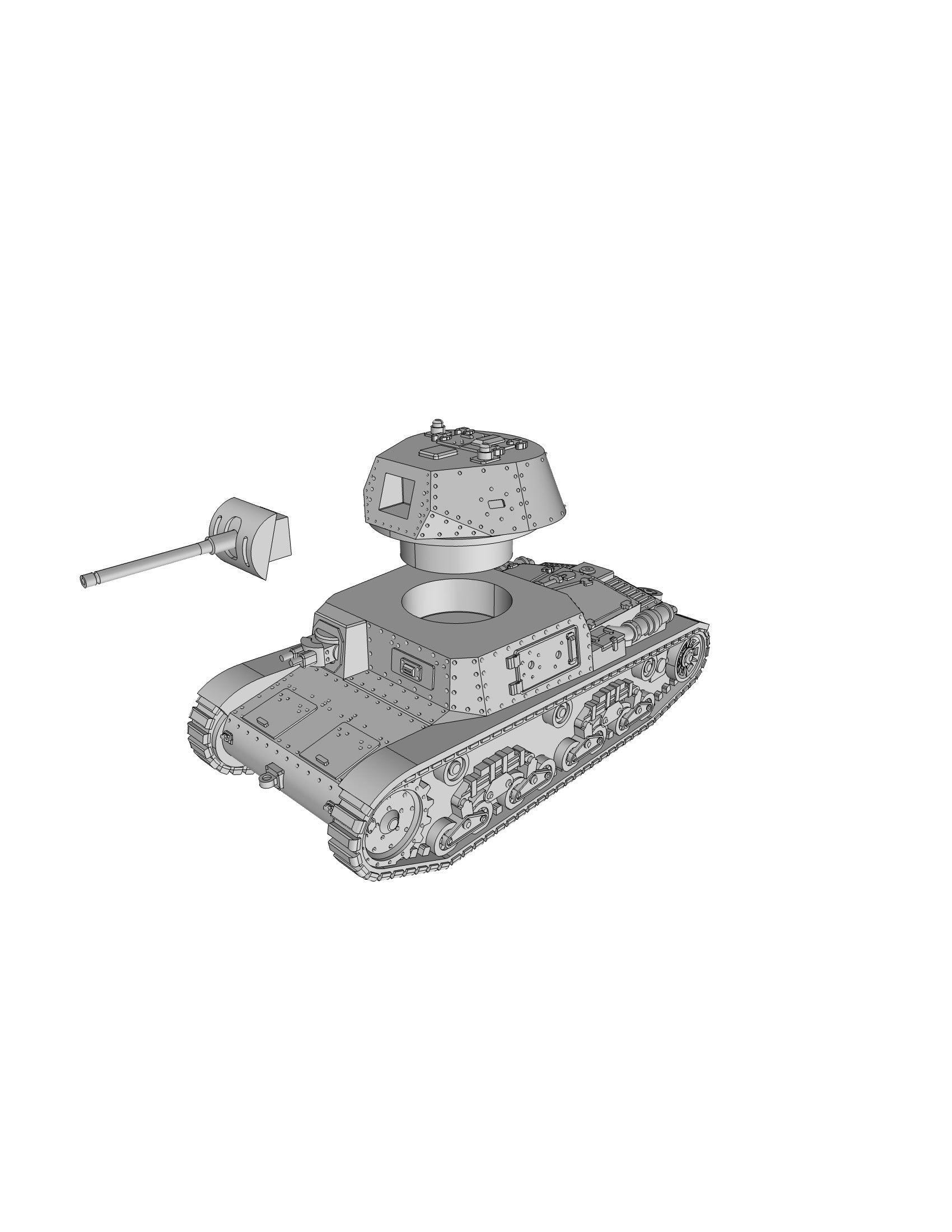Carro Armato-13-40 - Italian Army - 28mm Scale -  wargame3d